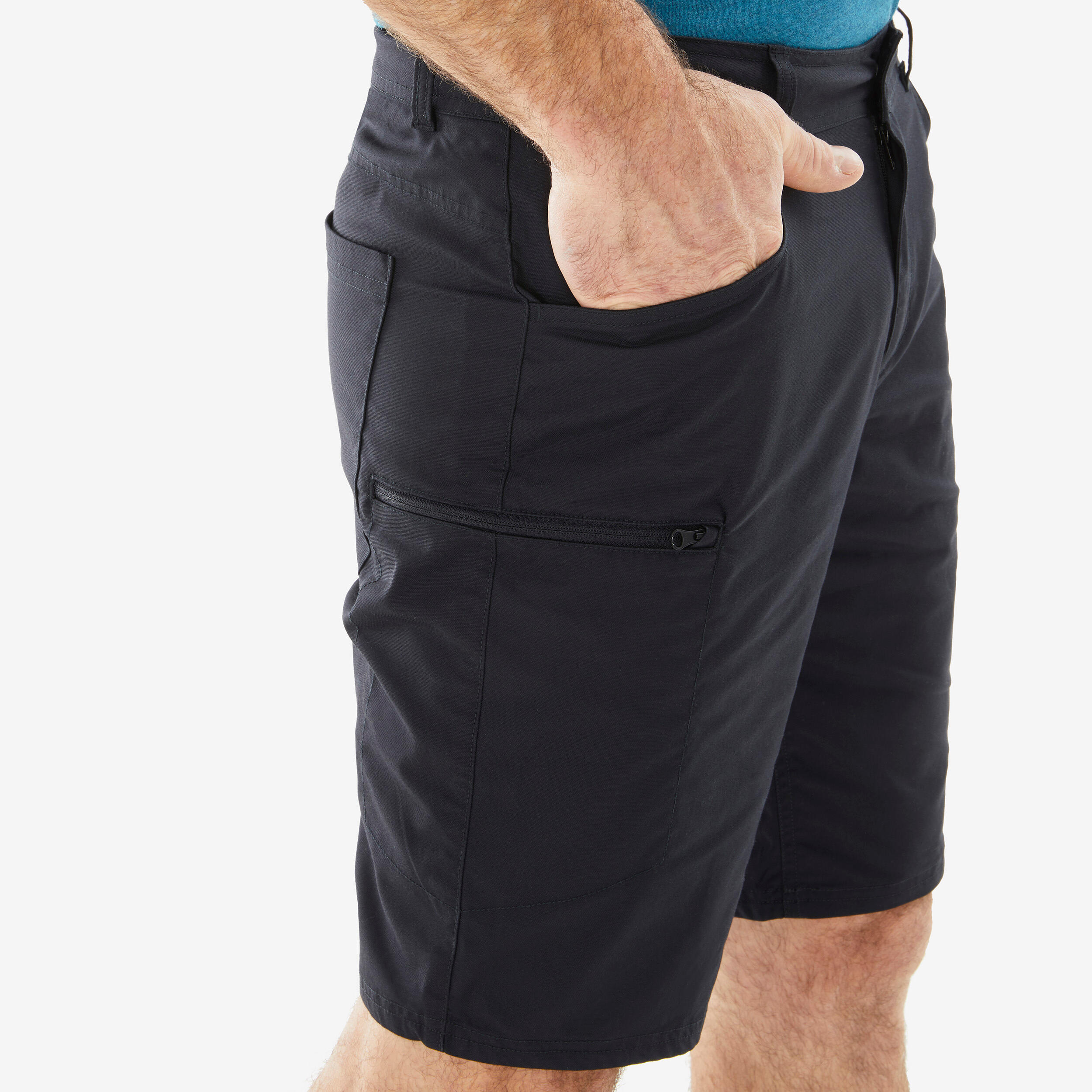 Men Light Cargo Shorts Smoked Black - NH500