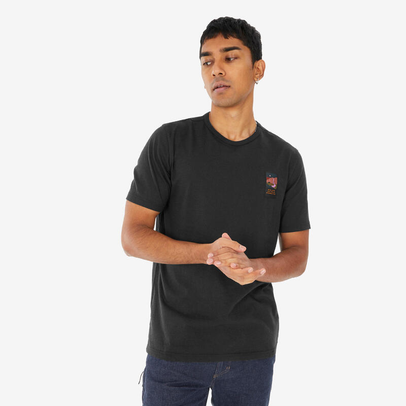 Tricou Drumeție NH100 Negru Bărbați