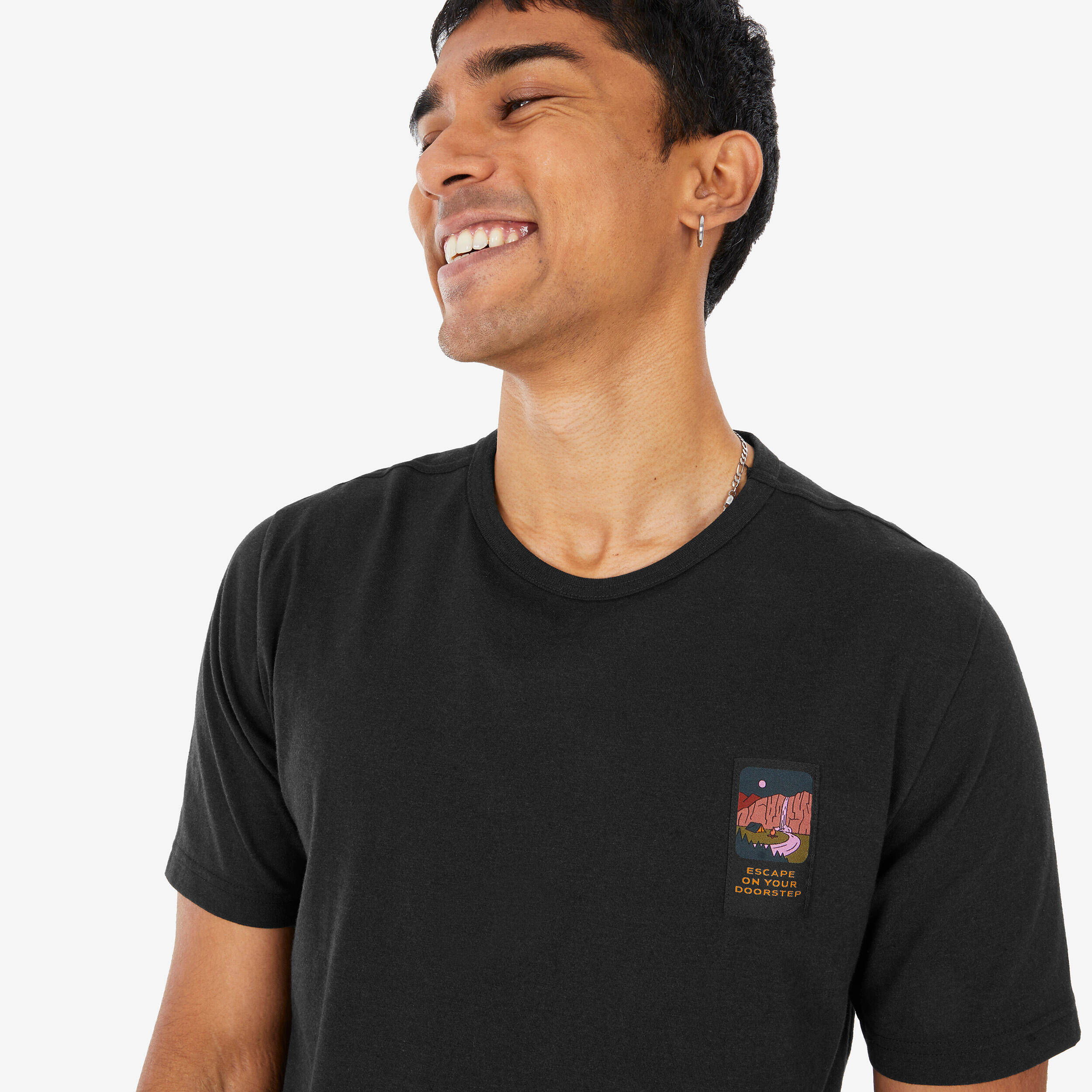 Men Half Sleeve Cotton T-Shirt Black - NH100 -  3