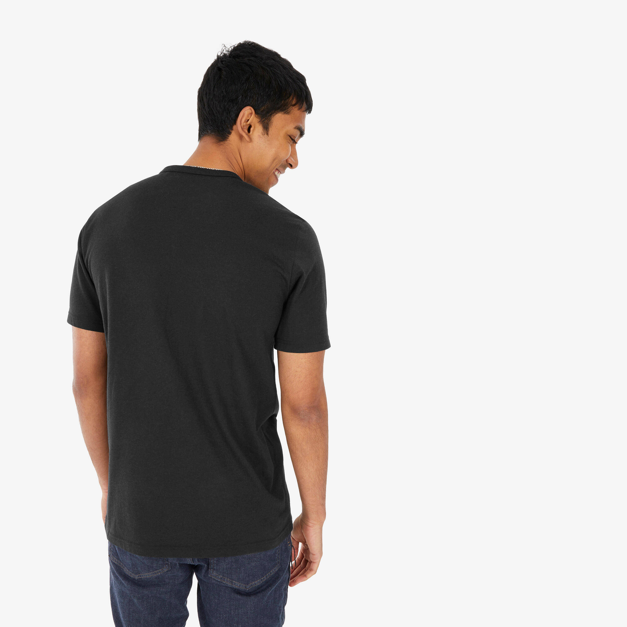 Men Half Sleeve Cotton T-Shirt Black - NH100 -  4