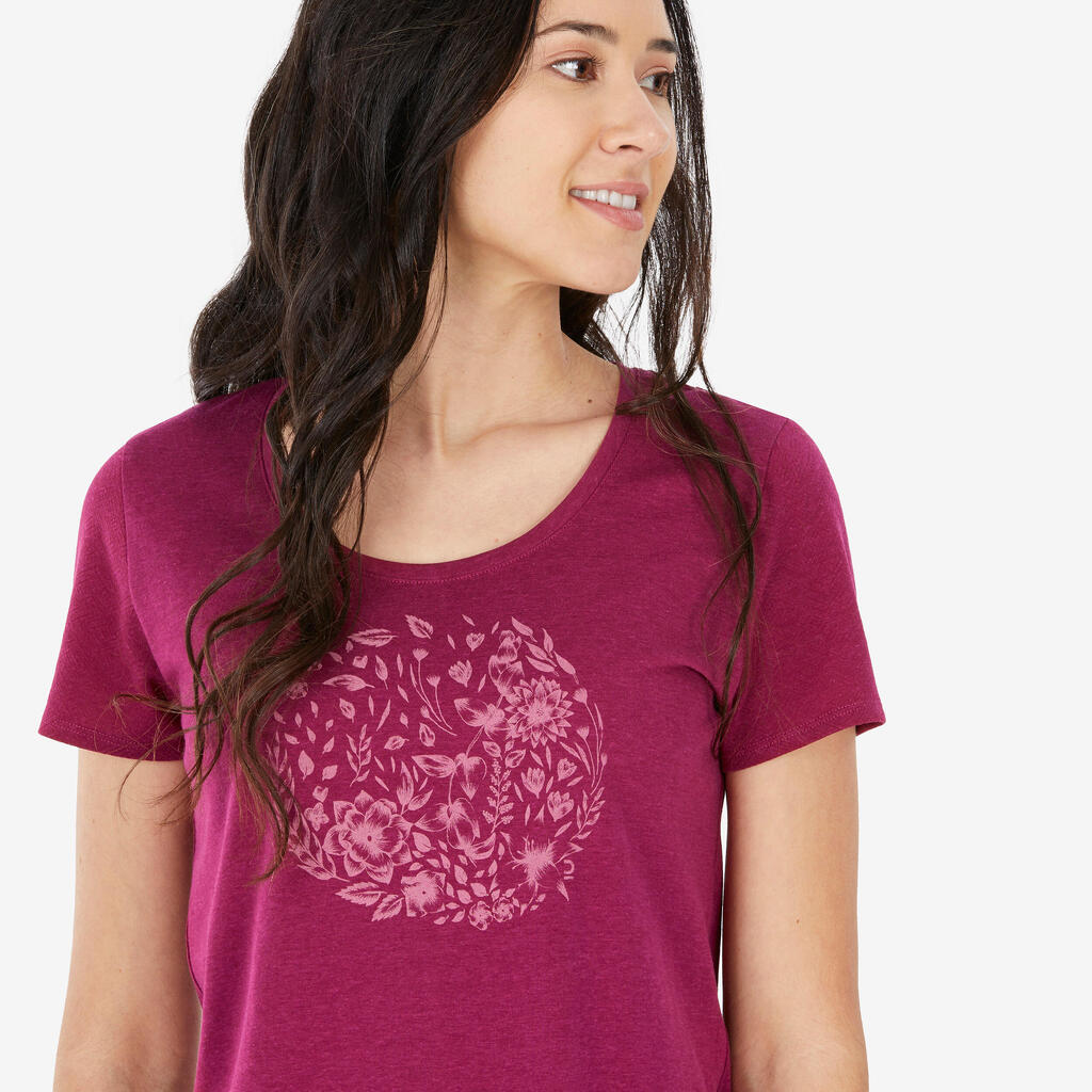 T-shirt de randonnée femme, NH500 violet