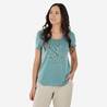 Women Hiking Breathable T-shirt - NH500 Green