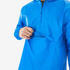 Men Half Zip Compact Rain Jacket with Pouch - Blue