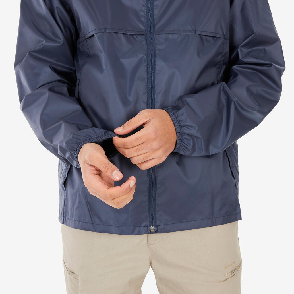 Chamarra de senderismo azul para hombre Raincut Fullzip