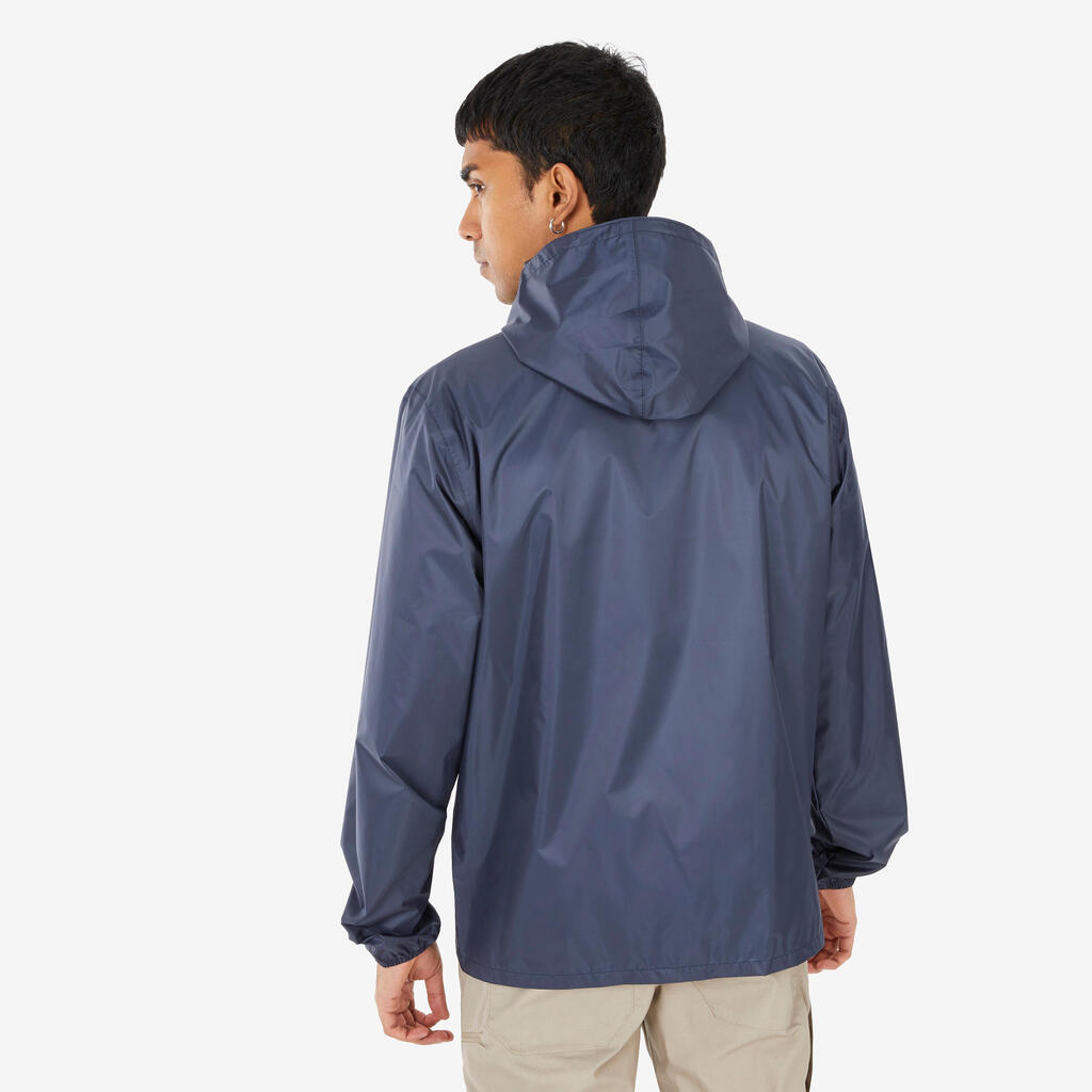 Chamarra de senderismo azul para hombre Raincut Fullzip