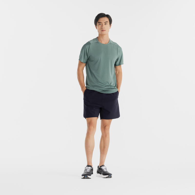 Men's Fitness Breathable Regular-Fit Crew Neck T-Shirt - Cedar Frost