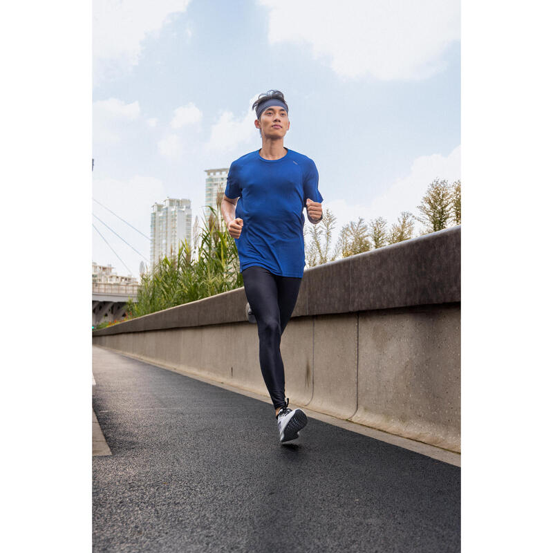 Tricou fără cusături alergare kiprun run 500 confort Albastru Bărbați