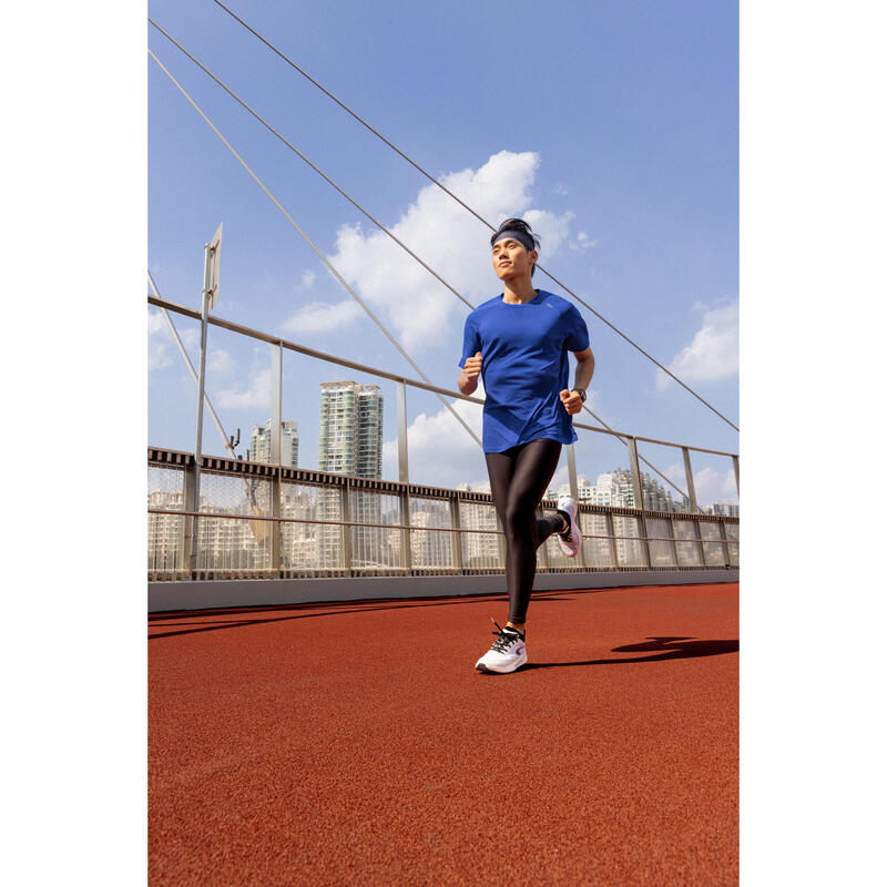 Tricou fără cusături alergare kiprun run 500 confort Albastru Bărbați