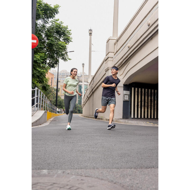 Tricou respirant alergare Jogging KIPRUN Run 500 Dry + Negru Bărbați