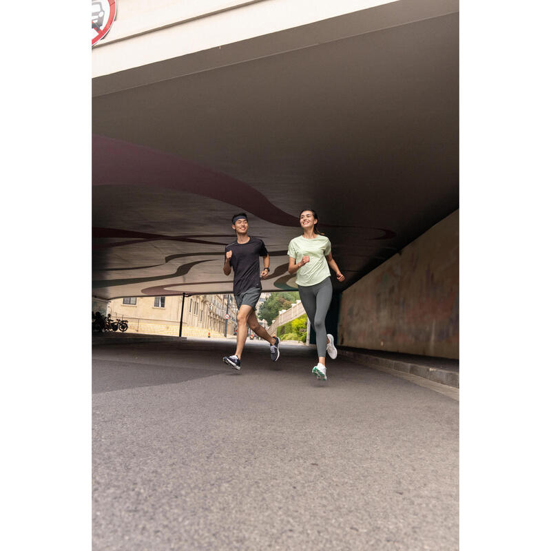Tricou respirant alergare Jogging KIPRUN Run 500 Dry + Negru Bărbați