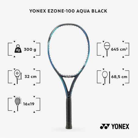 Suaugusiųjų teniso raketė „Ezone 100“, 300 g, juoda