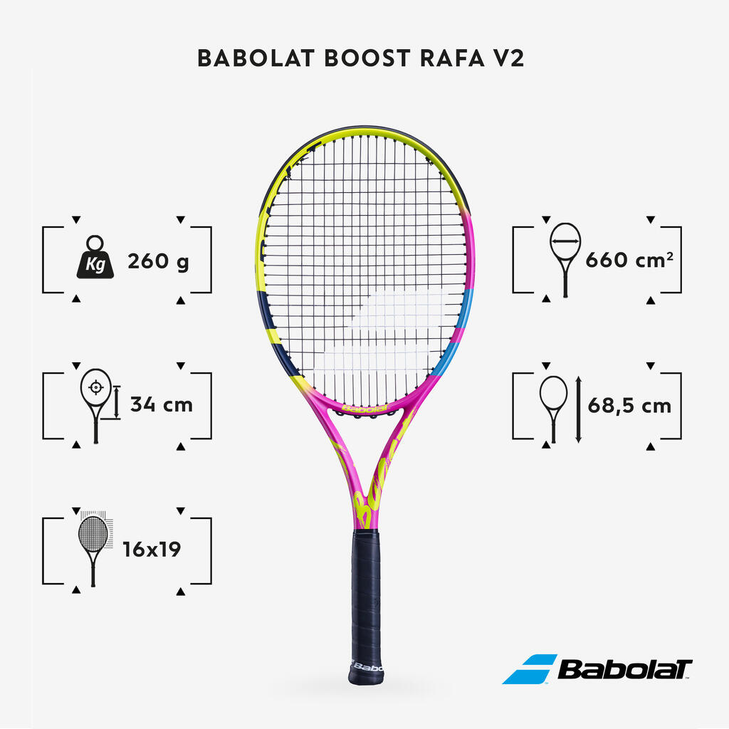 Adult Tennis Racket Boost Rafa - Pink/Yellow