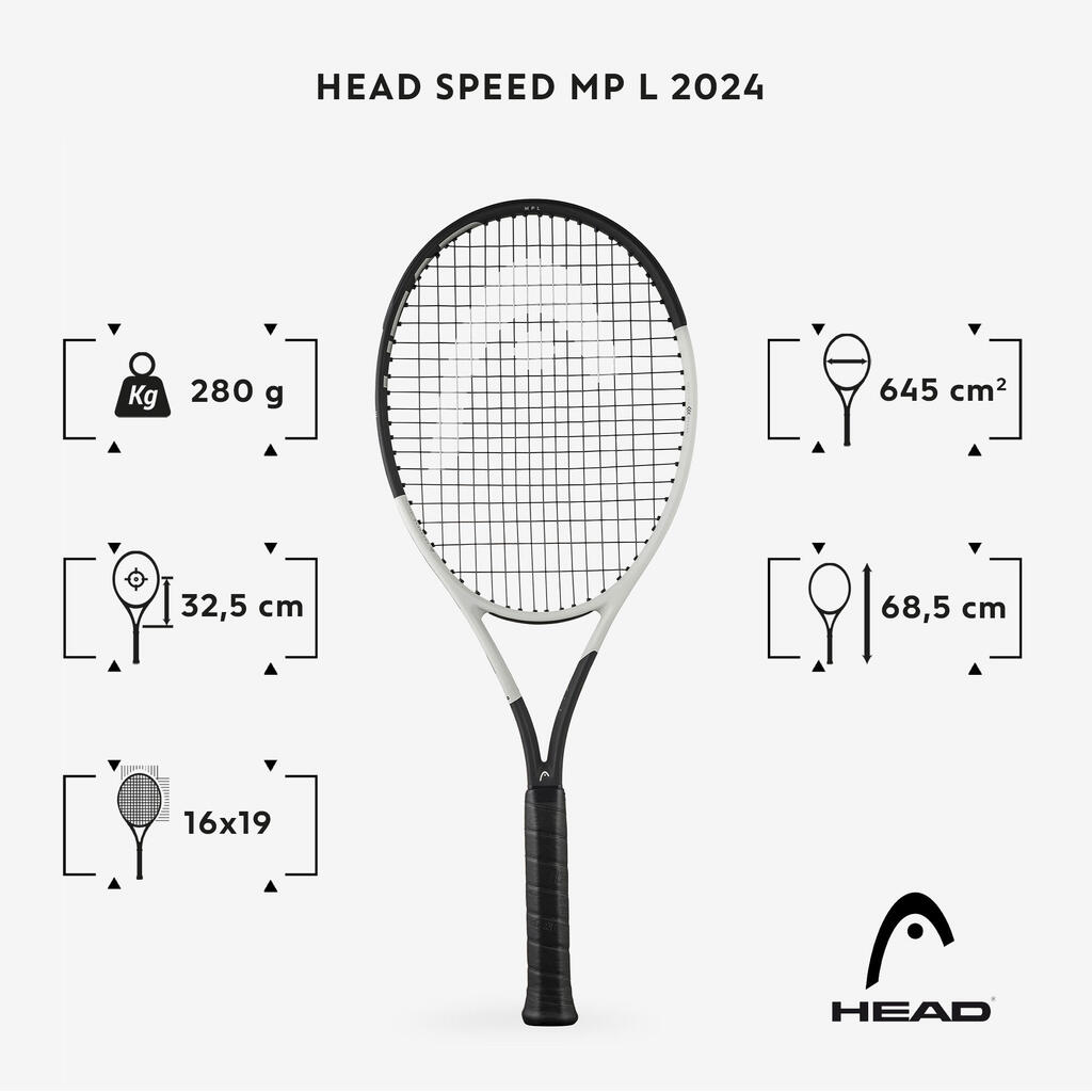 Adult Tennis Racket Auxetic Speed MP L 2024 280 g - Black/White