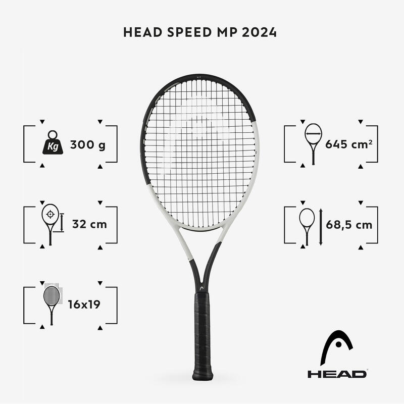 Raquette de tennis adulte - Head Auxetic Speed MP 2024 Noir Blanc 300g