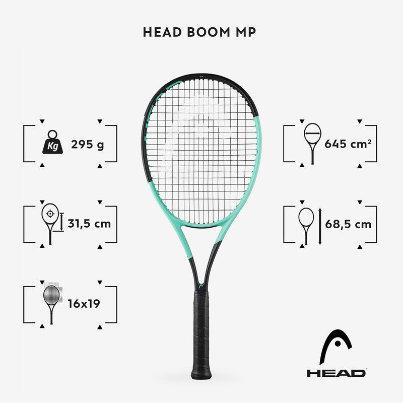 Damen/Herren Tennisschläger - Head Auxetic Boom MP 2024 schwarz/grün 295 g 