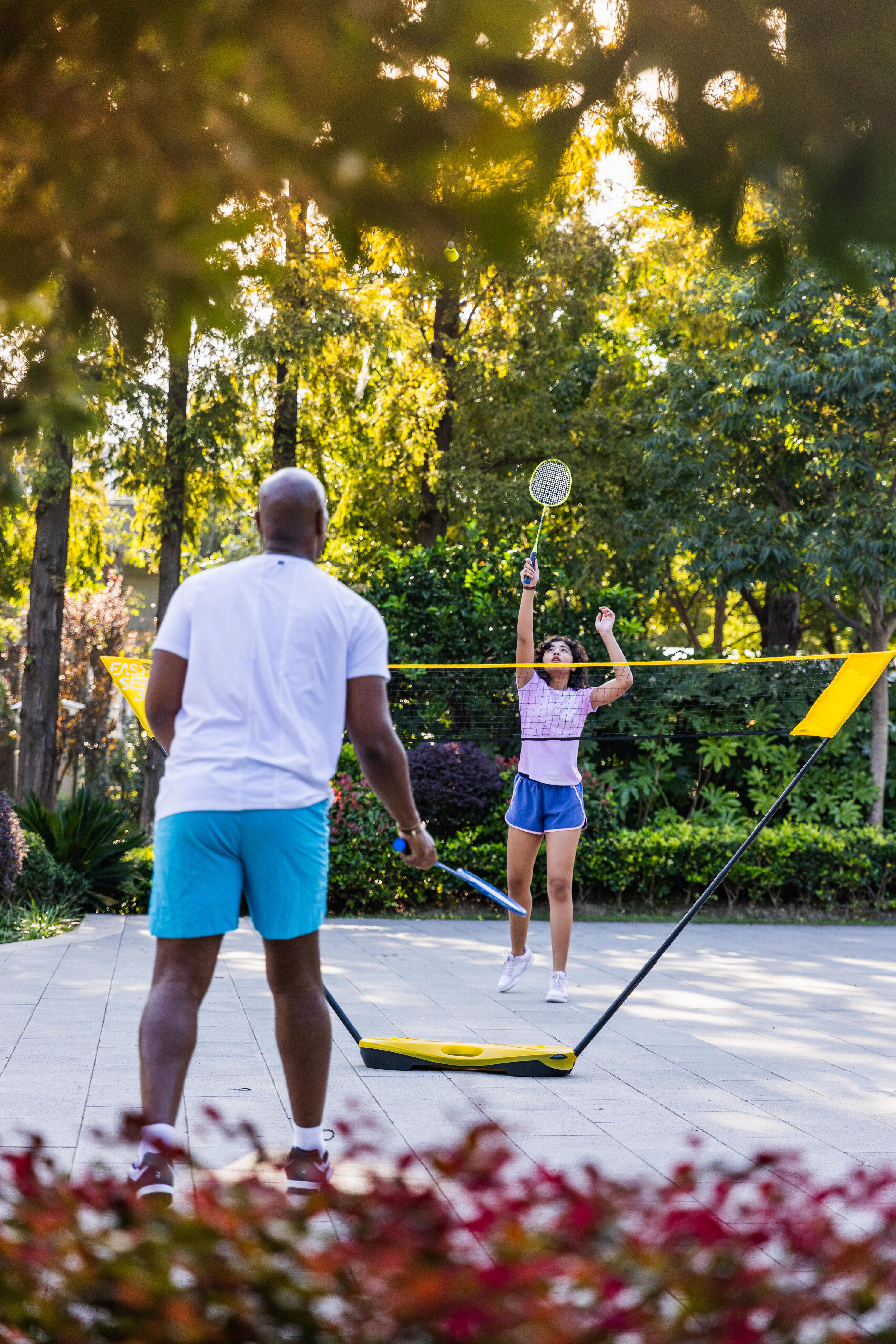 Lot de Raquettes de Badminton pour Adulte Fun BR130 - Vert Citron/Bleu 8/8