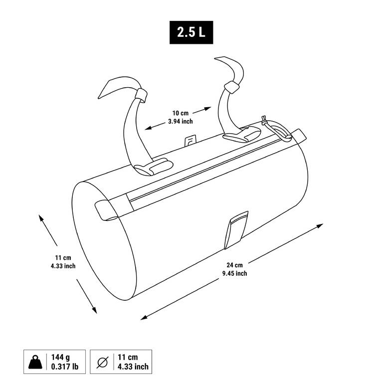 2.5 L Bike Handlebar Bag HB100 - Black