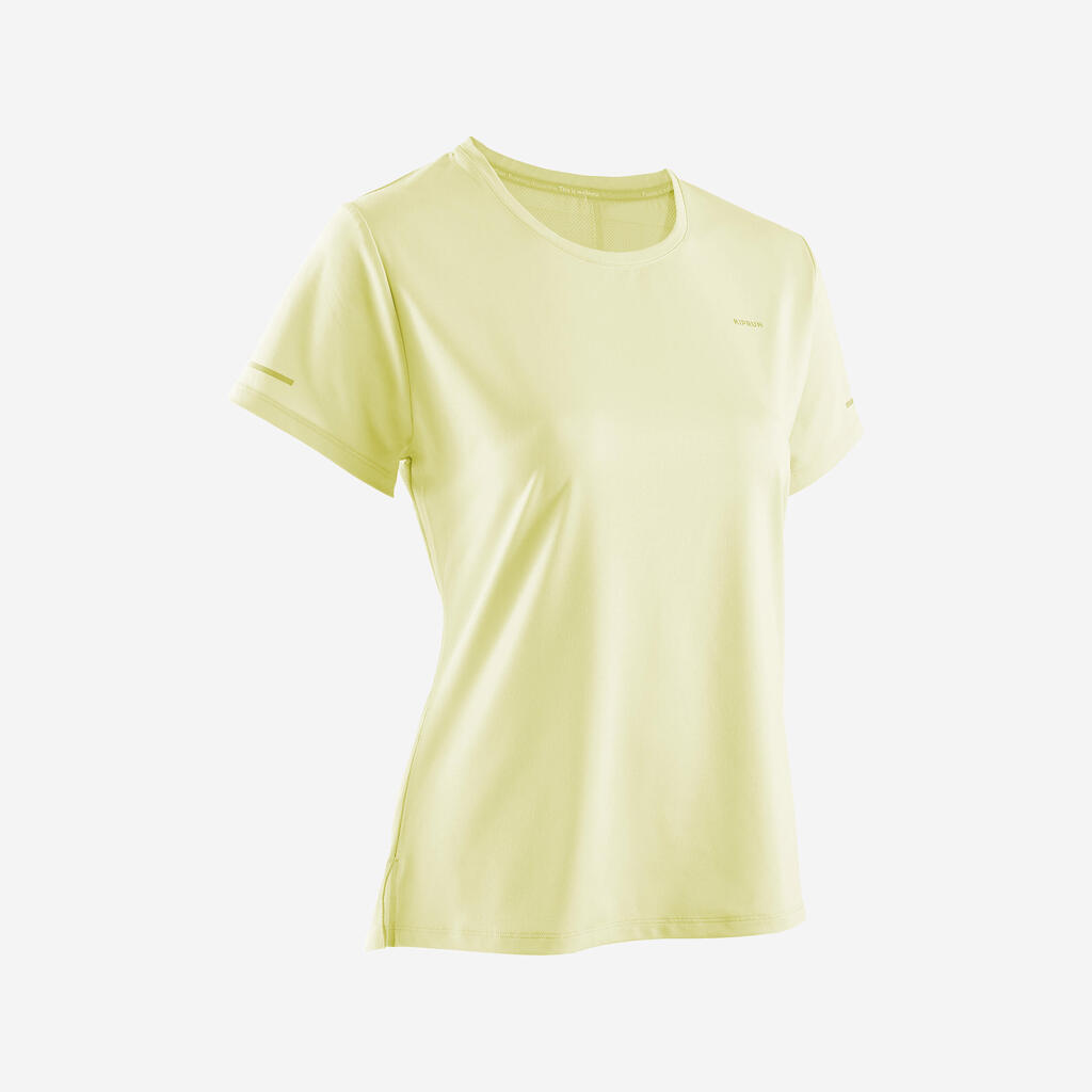 T-shirt running respirant femme - kiprun run 500 dry bleu vert