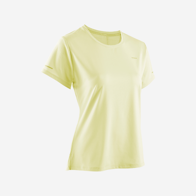T shirt running respirant femme kiprun run 500 dry jaune pour les clubs et collectivites Decathlon Pro