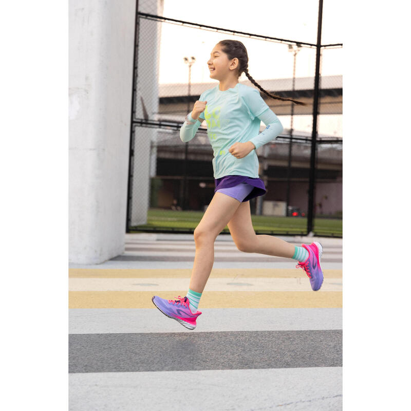 Girls' KIPRUN DRY 900 tight running shorts - purple