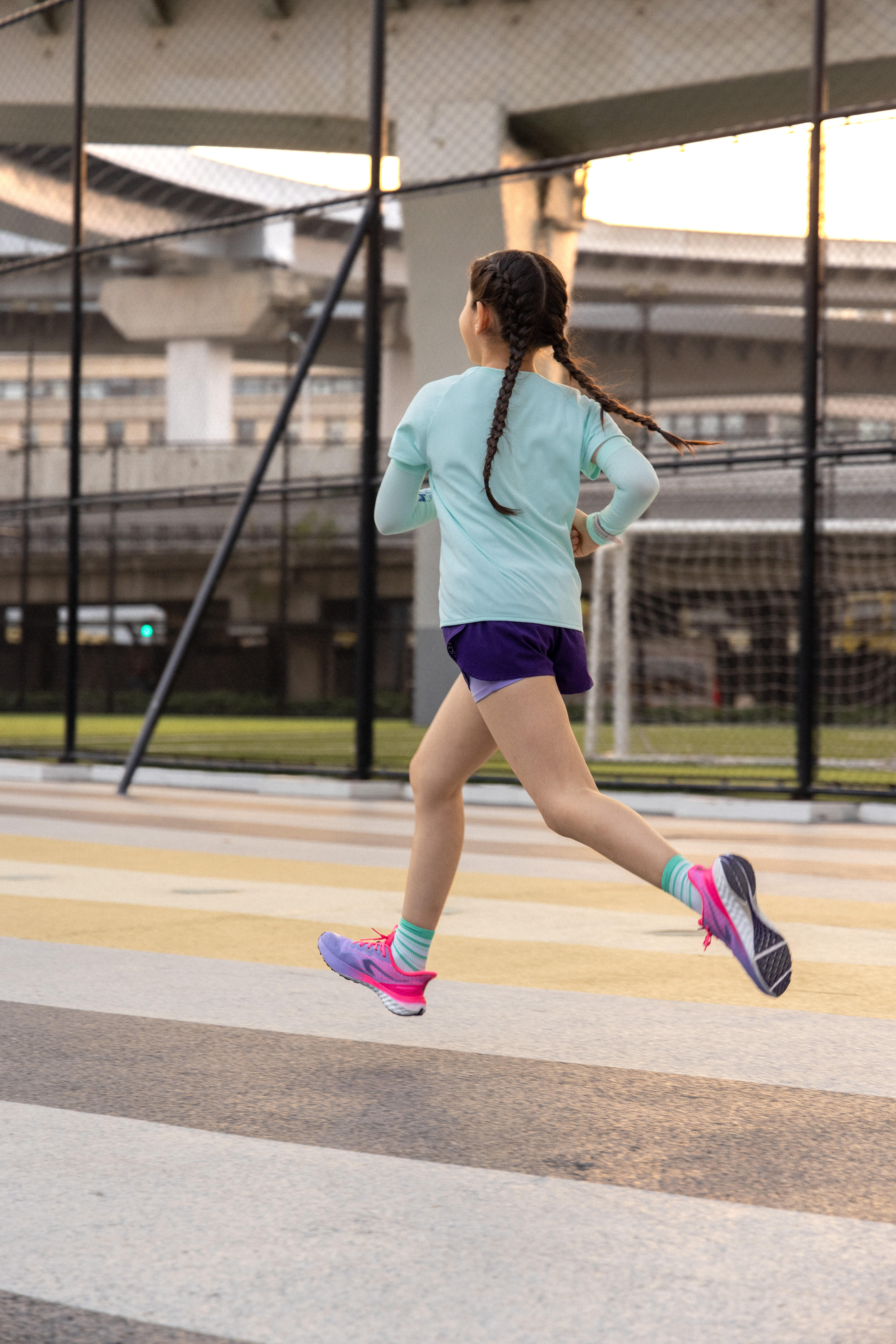 Girls 2-in-1 Breathable Running Shorts DRY 900 - Purple