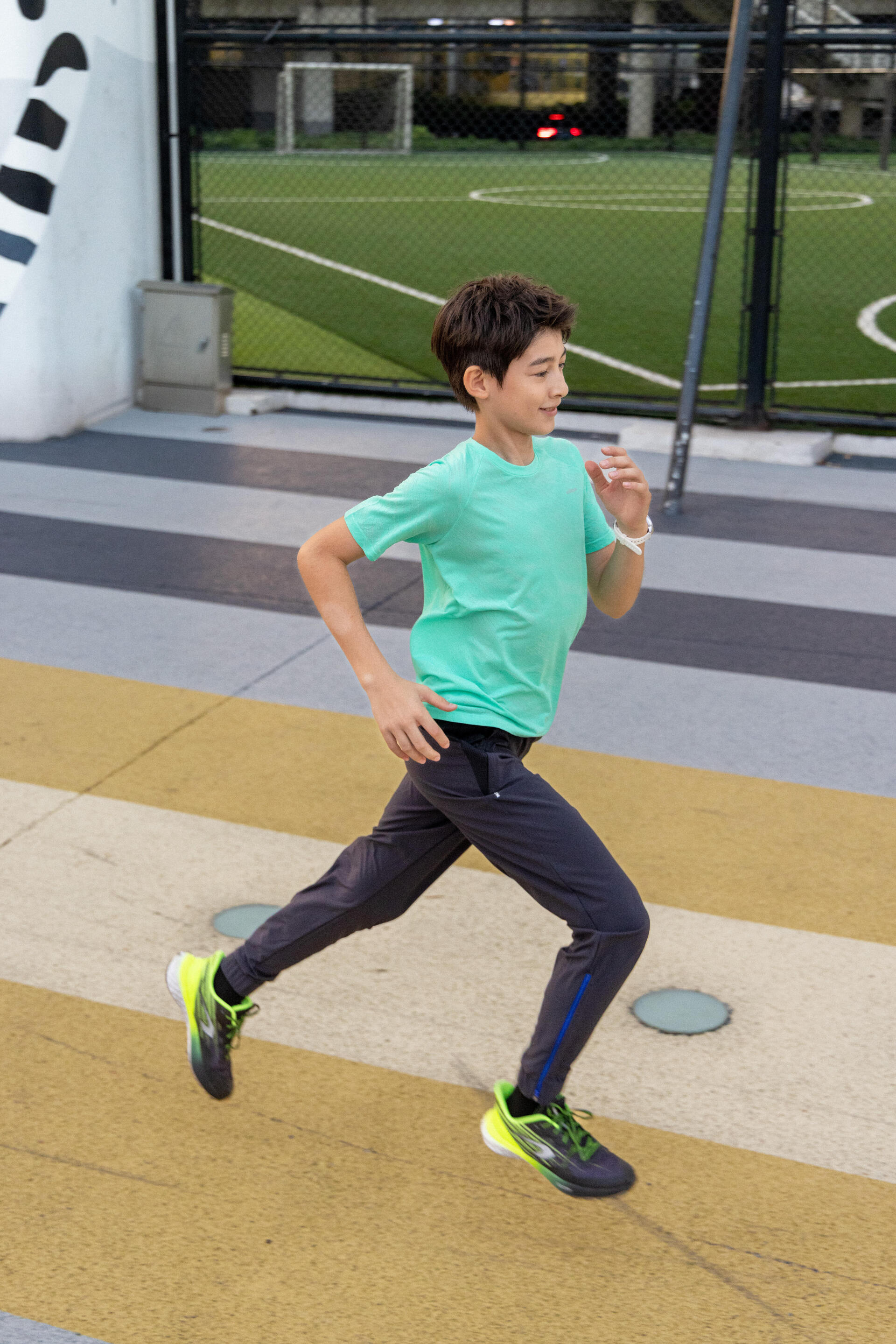 Kids' KIPRUN DRY+ Running Trousers with Zip black blue