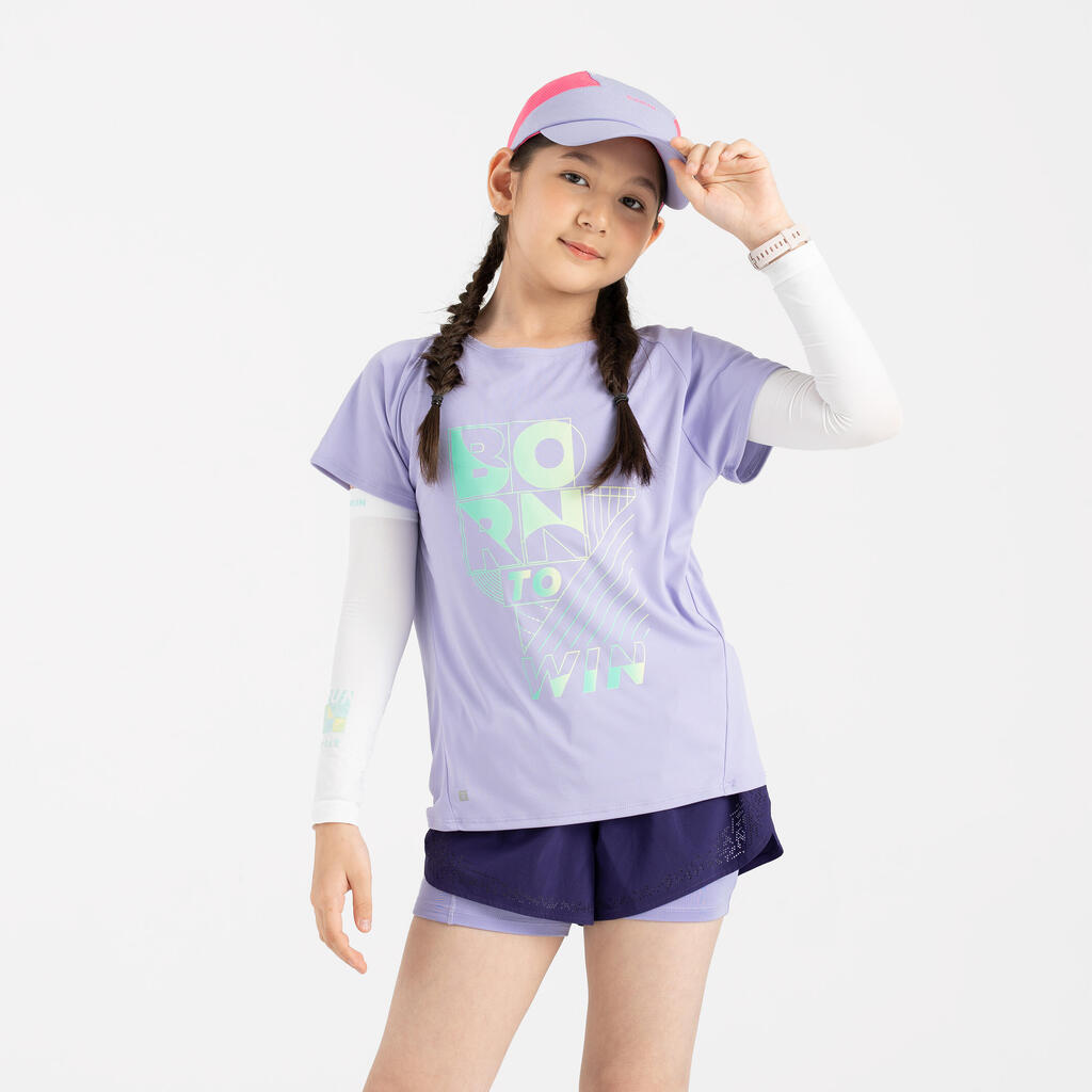 Casquette de running Enfant respirante - KIPRUN Run Dry violette Rose