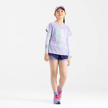 Girl's KIPRUN DRY+ 500 breathable running T-shirt - purple