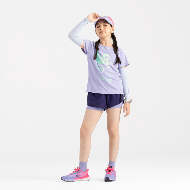 KIPRUN RUN DRY breathable kid's running cap - purple pink