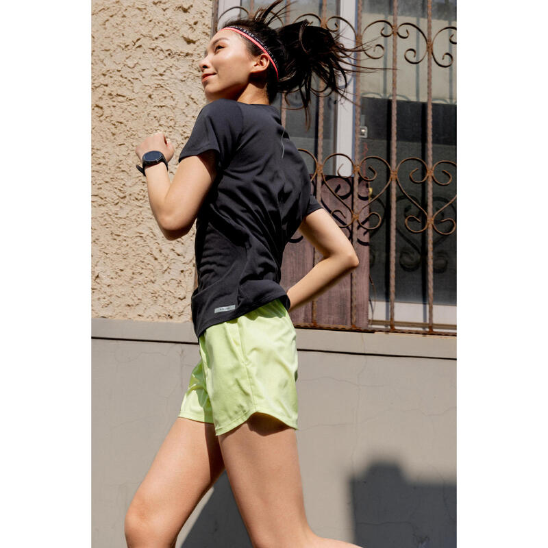 Laufshirt kurzarm Damen atmungsaktiv - Run 100 schwarz 