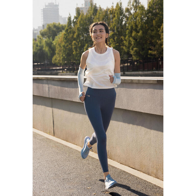 Maiou scurt respirant alergare KIPRUN Run 500 Dry Alb Damă