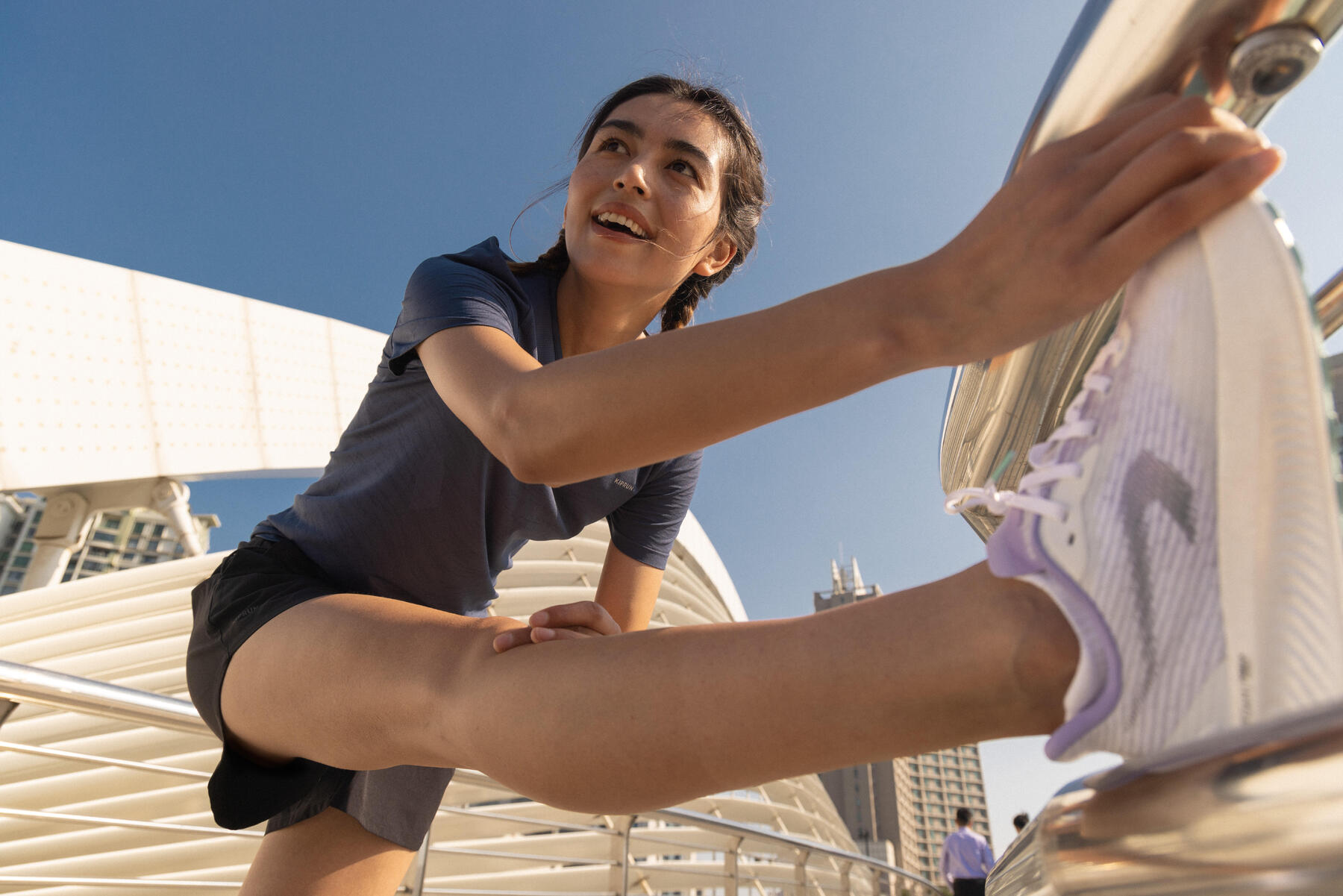s'étirer avant de courir