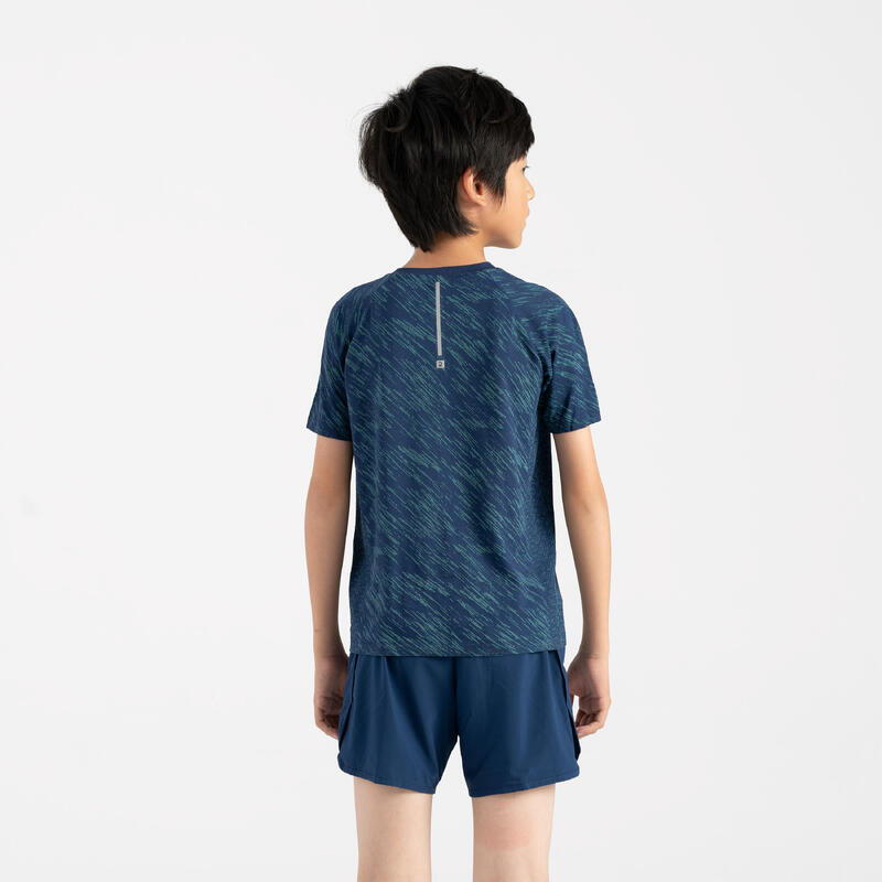 Kid's KIPRUN DRY+ 900 running shorts - navy and green