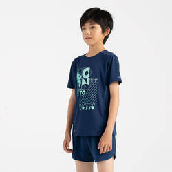 Kid's KIPRUN DRY+ 900 running shorts - navy and green