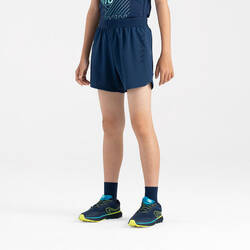 Kid's KIPRUN DRY+ 900 running shorts - navy and green