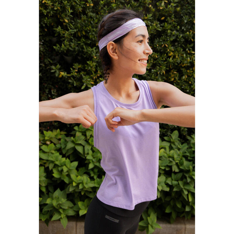 Headband running Man Woman - KIPRUN Cooling purple graph