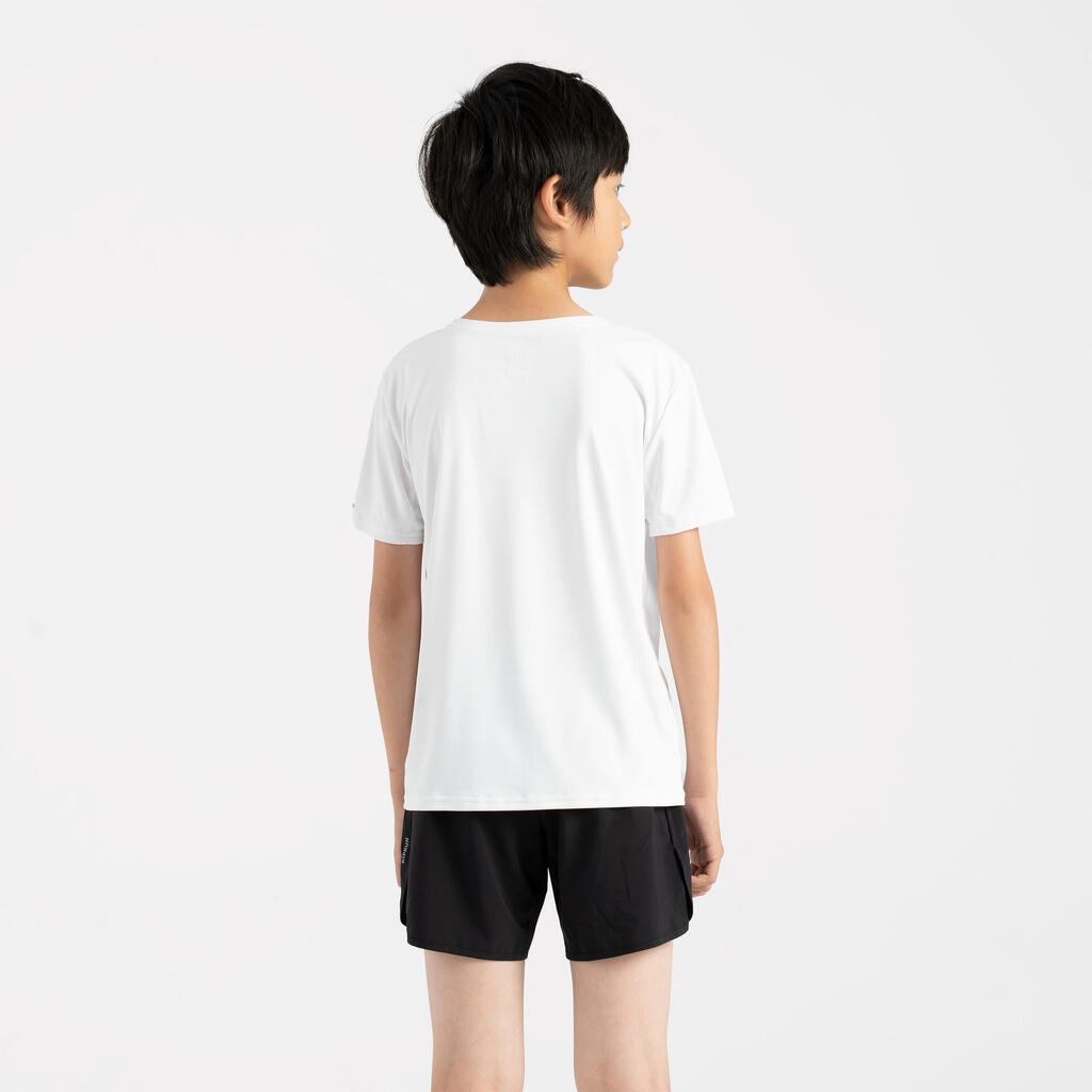 T-shirt de running respirant Enfant - KIPRUN Dry+ 500 marine gris