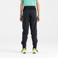 Kids' KIPRUN DRY+ Running Trousers with Zip - black blue