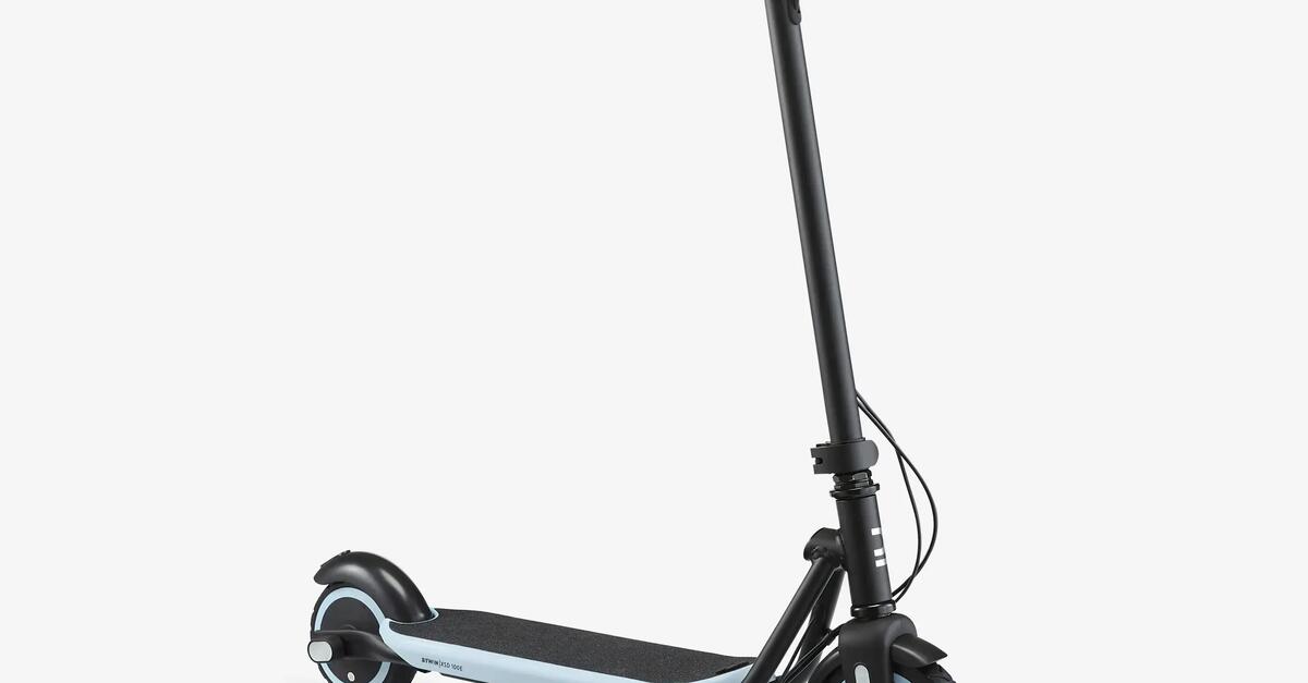 Trottinette junior m900 bordeaux et touche orange OXELO