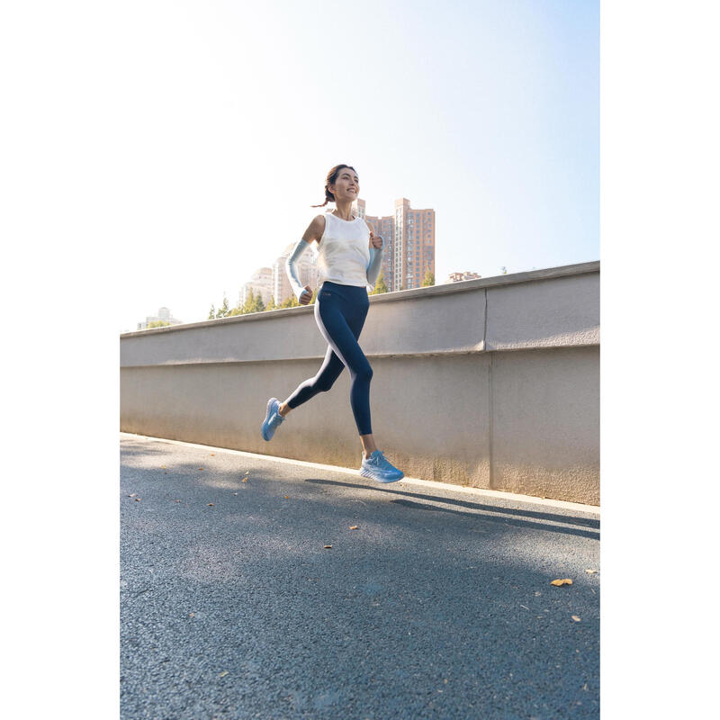 Women's Running Breathable Short Tank Top - KIPRUN Run 500 Dry White