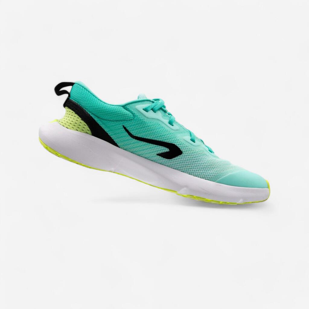 Chaussures de running drop 0 Enfant - KIPRUN KN500 vertes jaunes noires