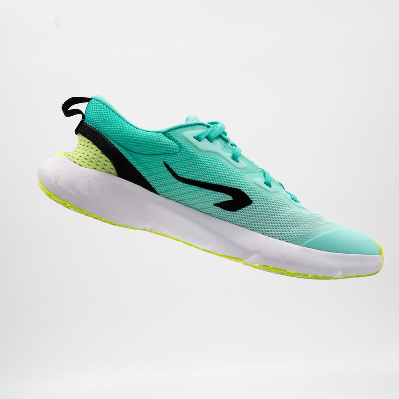 Chaussures de running drop 0 Enfant - KIPRUN KN500 vertes jaunes noires