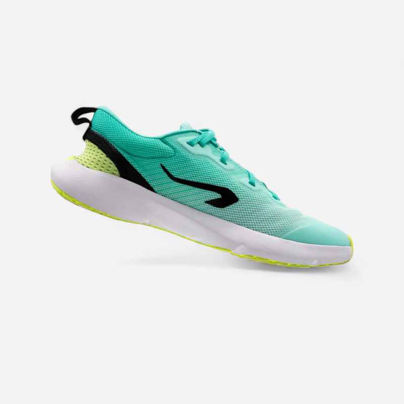 KIPRUN KN500 kids' drop 0 running shoes - green yellow black