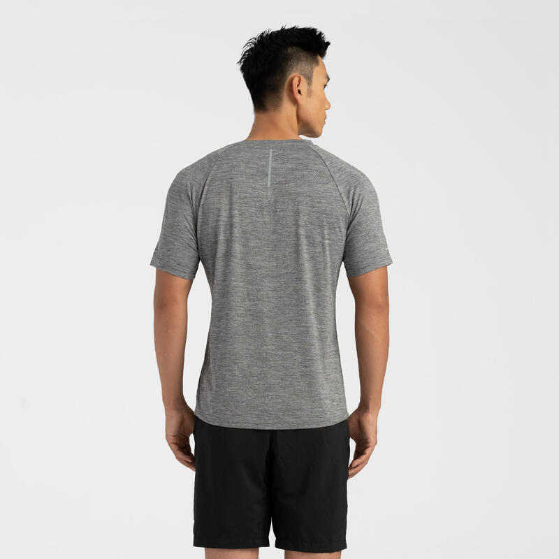 Dry+ Men's Running Breathable T-Shirt -Heather Black