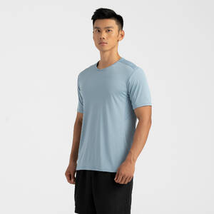 Men Running T-Shirt, Quick Dry, Crew Neck - Denim Blue
