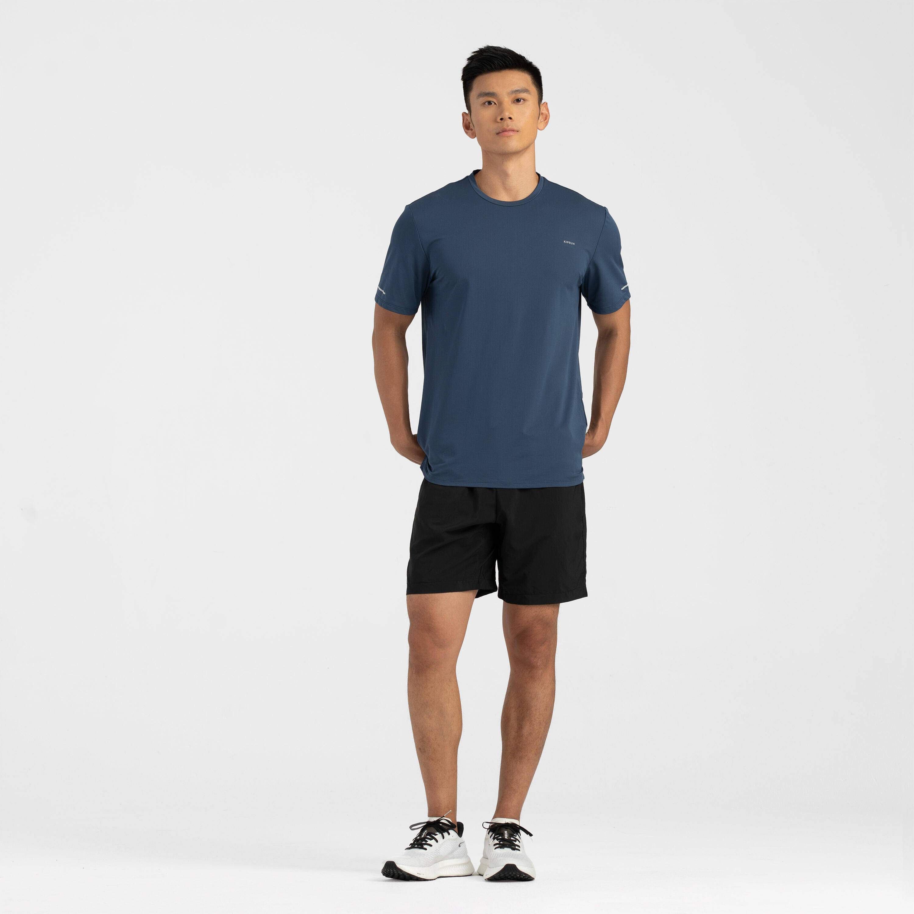 Men's Breathable Running T-shirt - Kiprun Run 500 Dry Slate Blue -  2