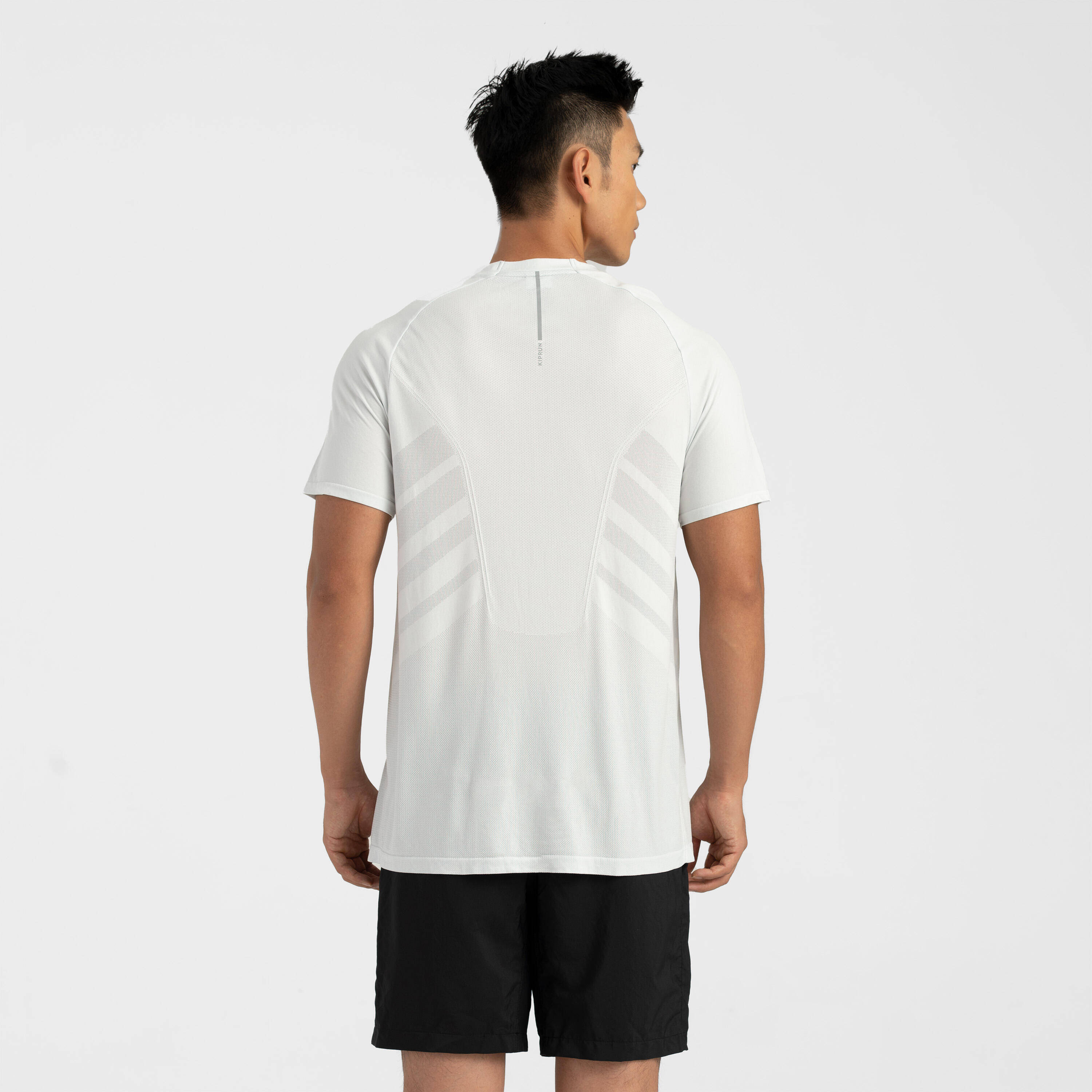 Men's Running Seamless T-Shirt - Kiprun Run 500 Comfort - Light grey -  3