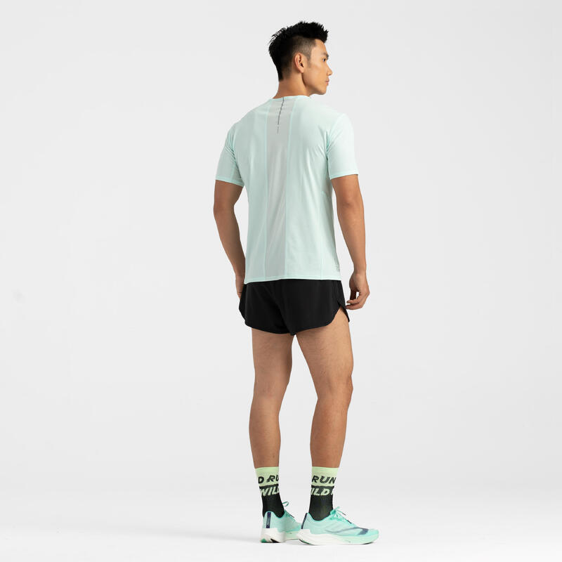 男款透氣跑步 T 恤 LIGHT－淡綠色