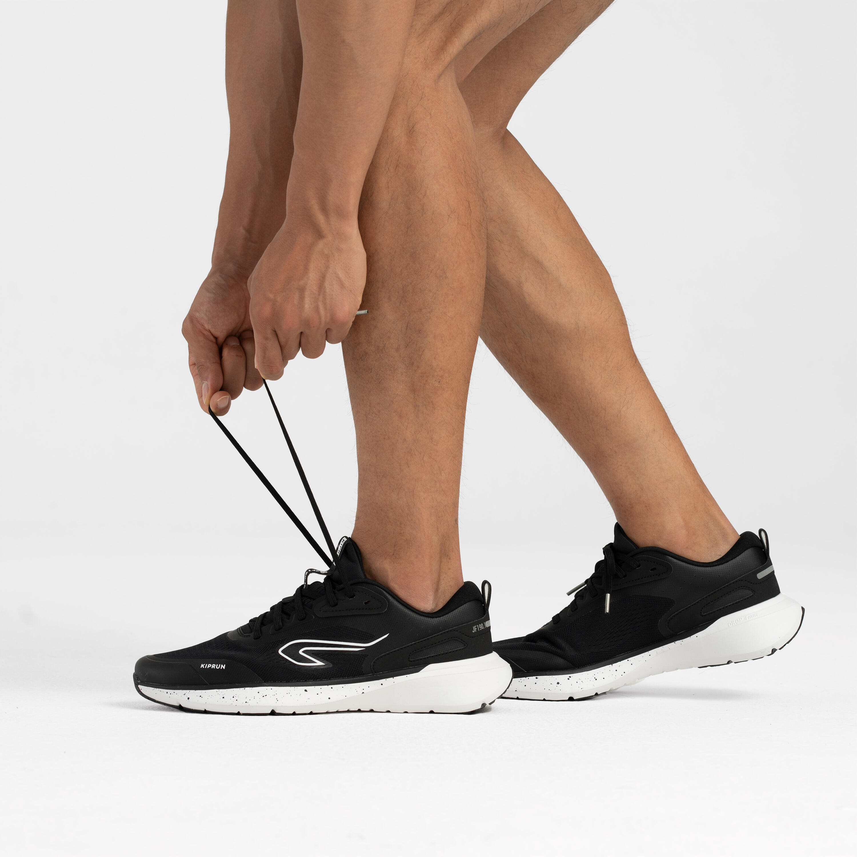 Jogflow Men Running Shoes– Cushioned, Lightweight, Flexible–Black,  20km/wk