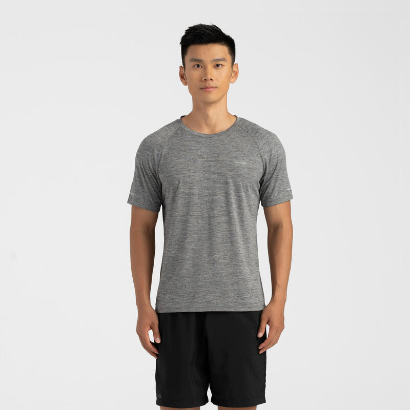 Dry+ Men's Running Breathable T-Shirt -Heather Black